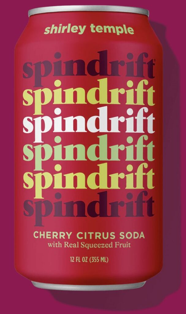 spindrift soda can shirley temple